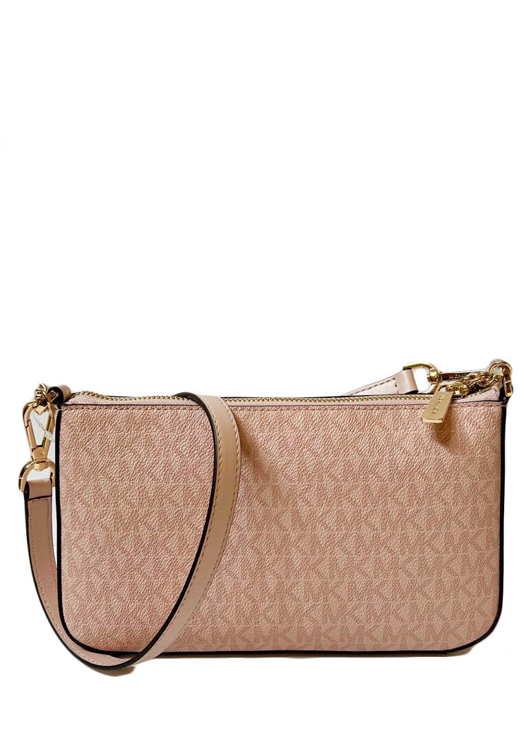 Michael Kors Jet Set Travel Signature Medium Zip Pouchette - Powder Blush