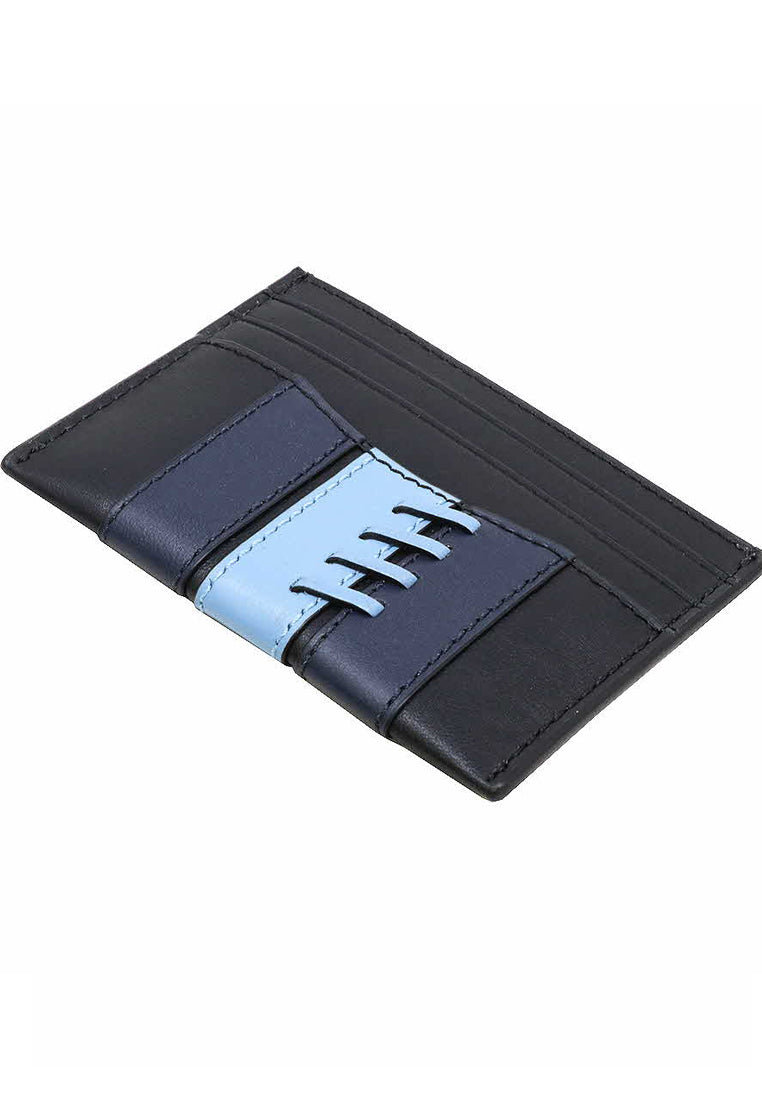 Coach Slim Card Case With Baseball Stitch - Black/Navy