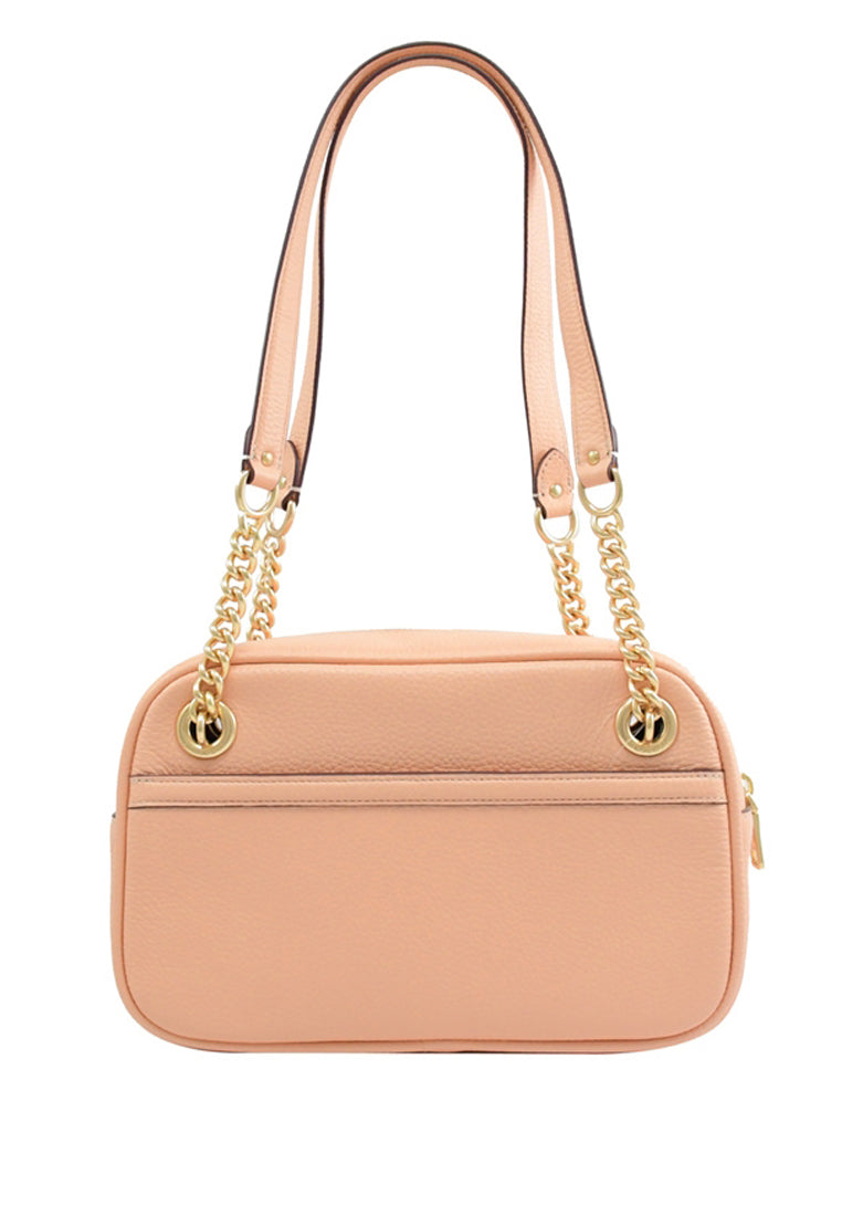 Coach Cammie Chain Shoulder Bag With Floral Whipstitch - Faded Blush/Multi