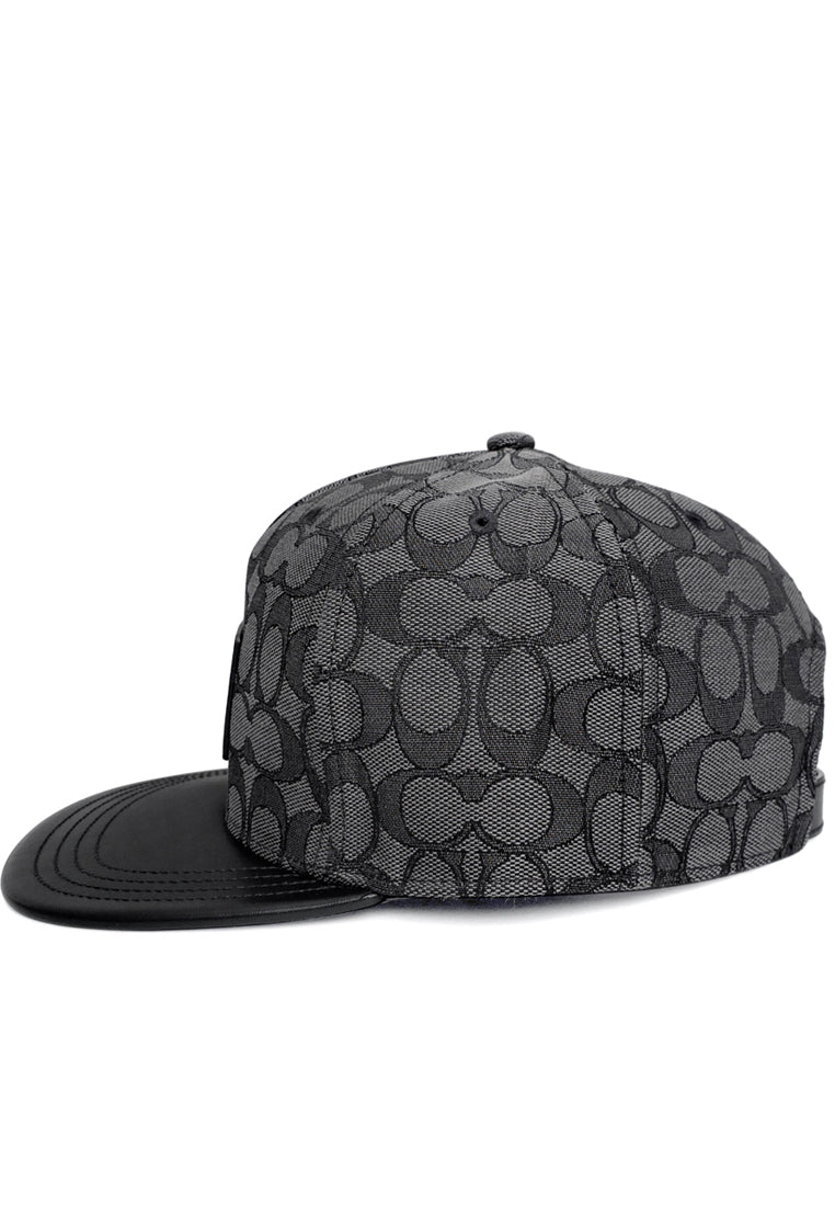 Coach Mens Signature Flat Brim Hat - Black