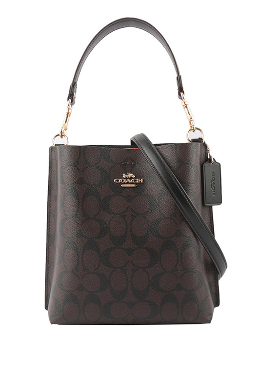 Coach Mollie Bucket Bag 22 In Signature Canvas - Dark Brown