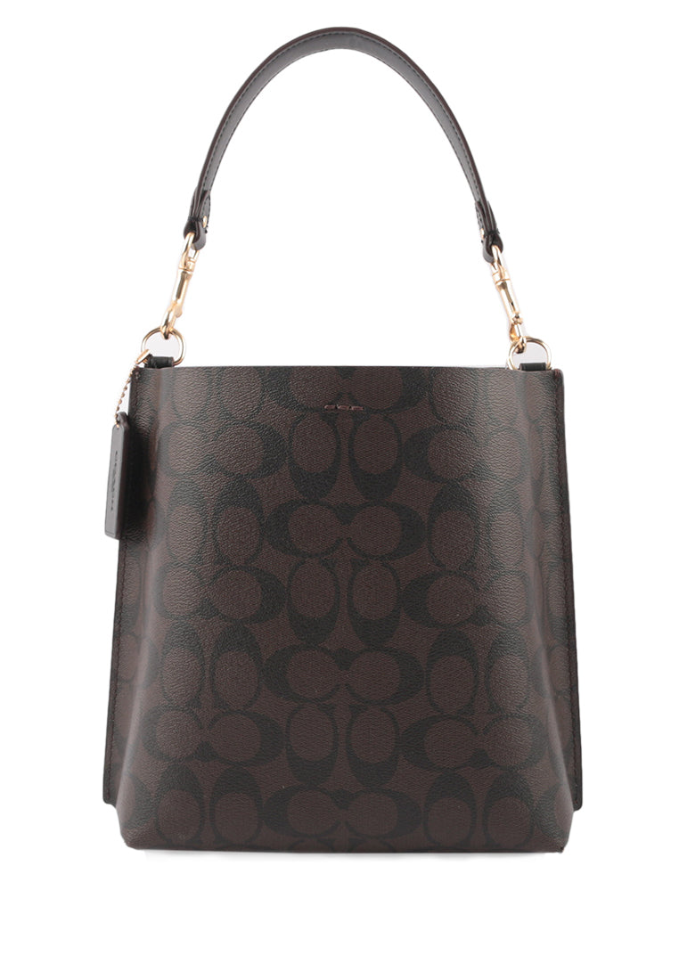 Coach Mollie Bucket Bag 22 In Signature Canvas - Dark Brown