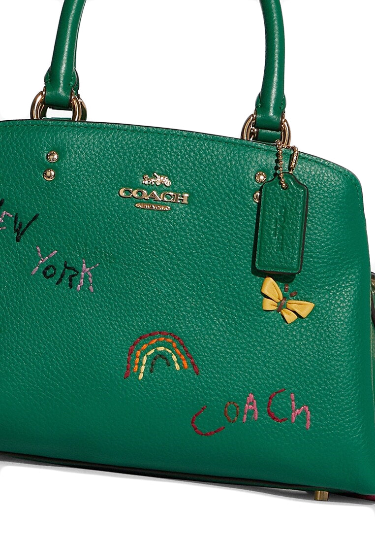 Coach Mini Lillie Carryall With Diary Embroidery - Green