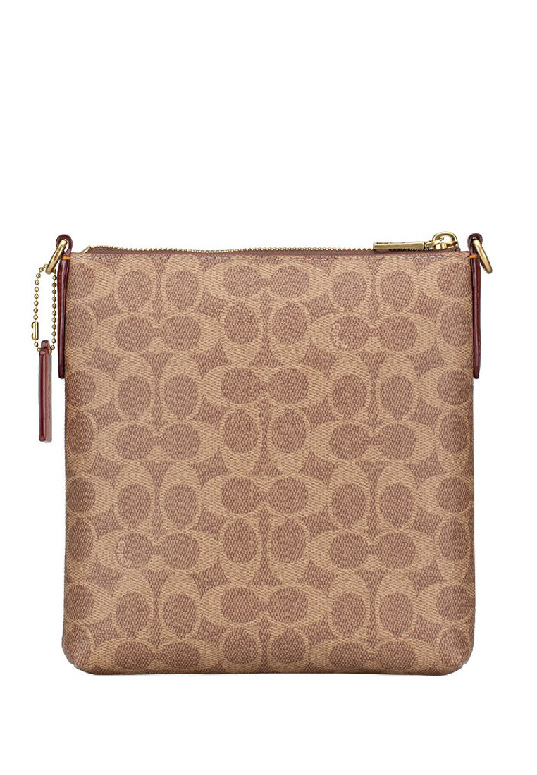 Coach Kitt Messenger Crossbody In Colorblock Signature Canvas - Brown Rust