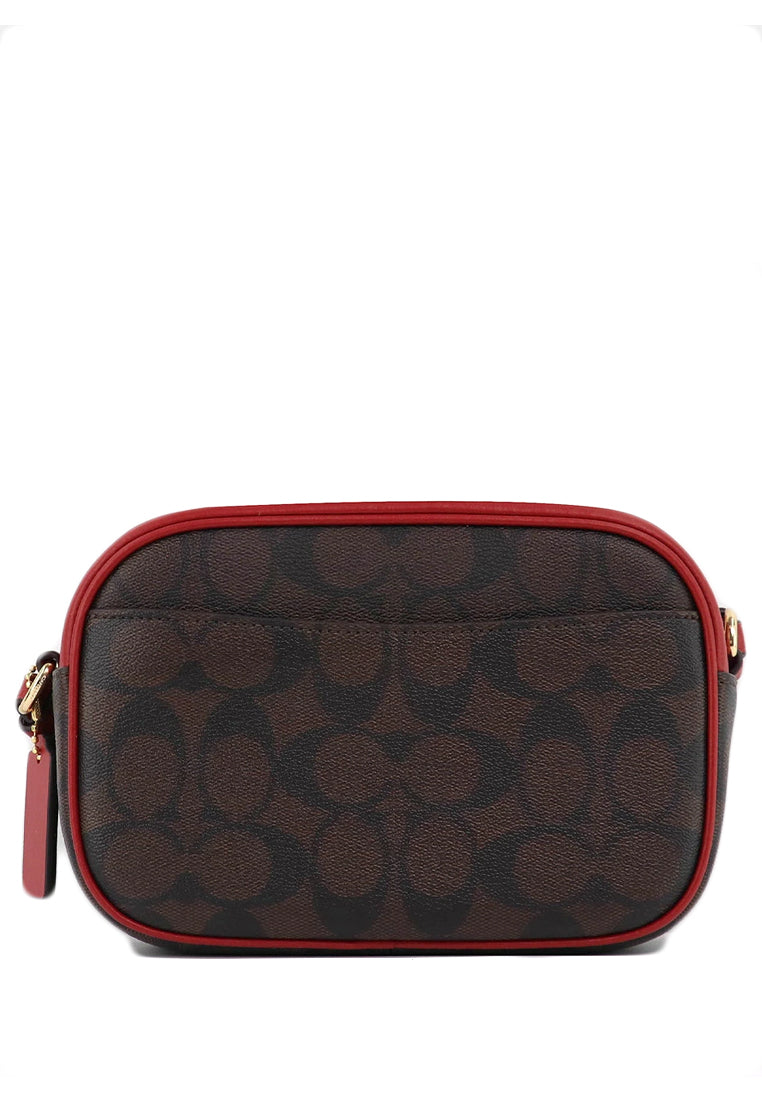 Coach Mini Jamie Camera Bag In Signature Canvas - Dark Brown/Red