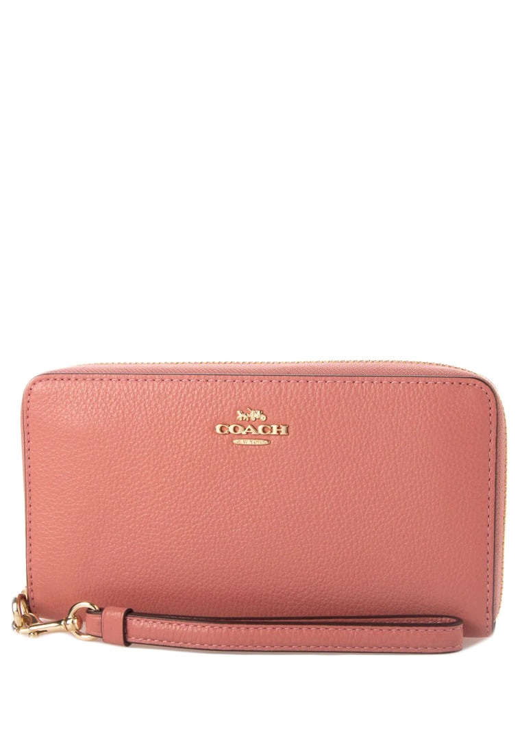 Coach Long Zip Around Wallet - Taffy Pink