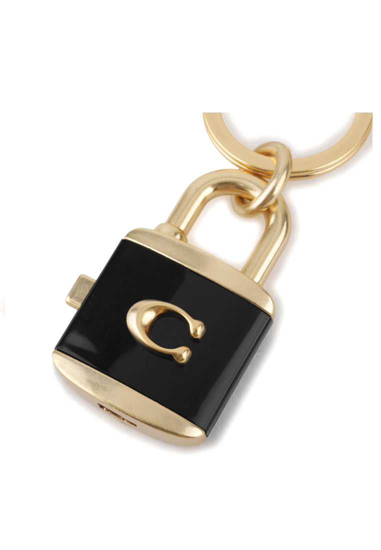 Coach Lock And Key Bag Charm Key Ring - Black