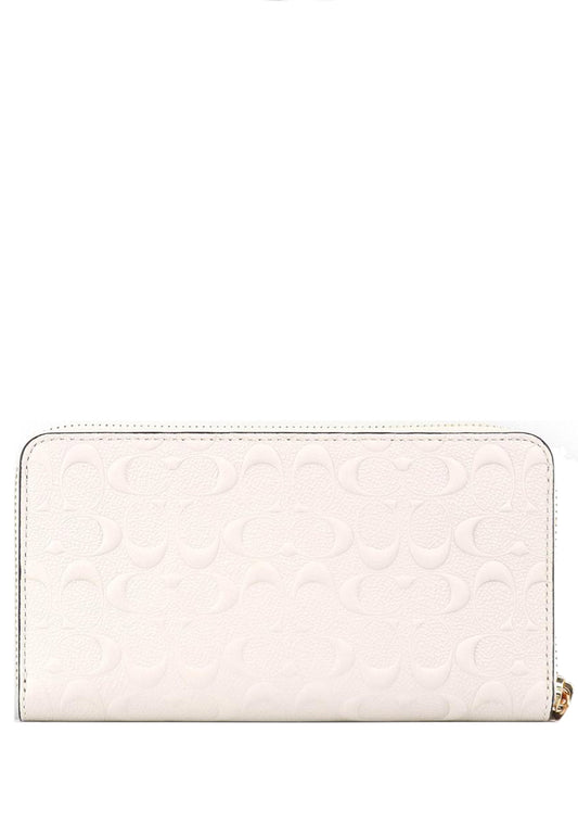 Coach Boxed Long Zip Around Wallet In Signature Leather - White