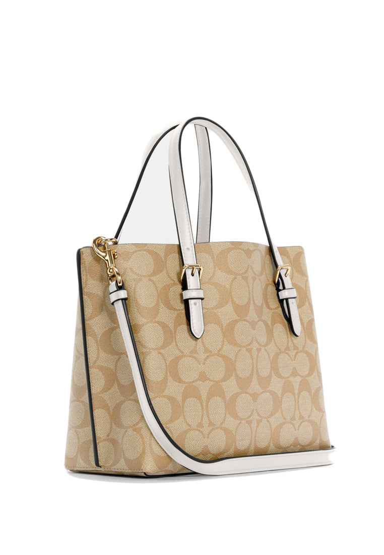 Coach Mollie Tote 25 In Signature Canvas - Light Brown/White