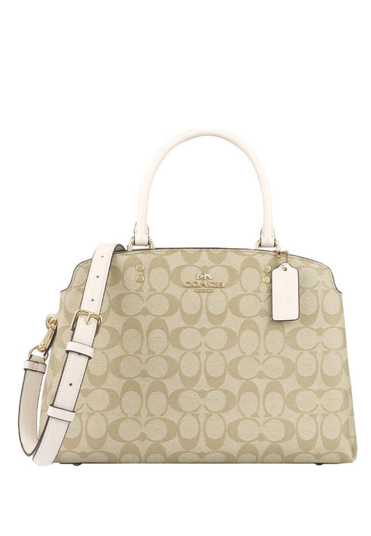 Coach Lillie Carryall In Signature Canvas - Light Brown/White