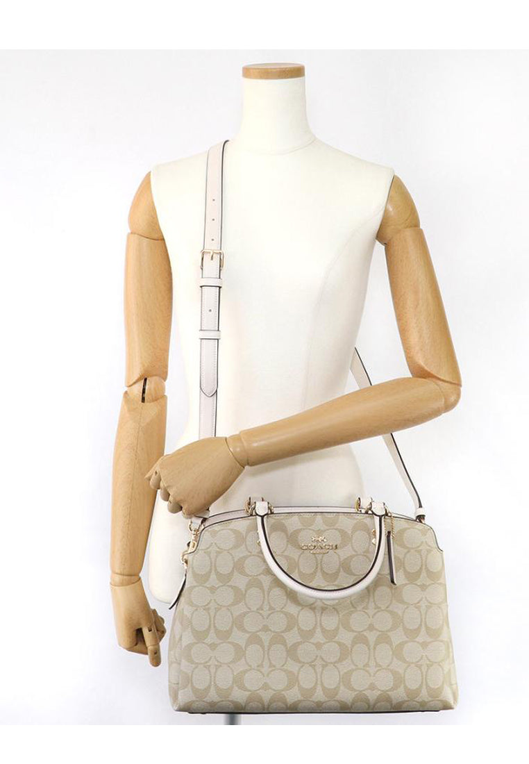 Coach Lillie Carryall In Signature Canvas - Light Brown/White