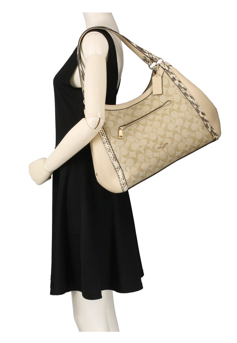 Coach Kristy Shoulder Bag In Colorblock Signature Canvas - Brown/Ivory White