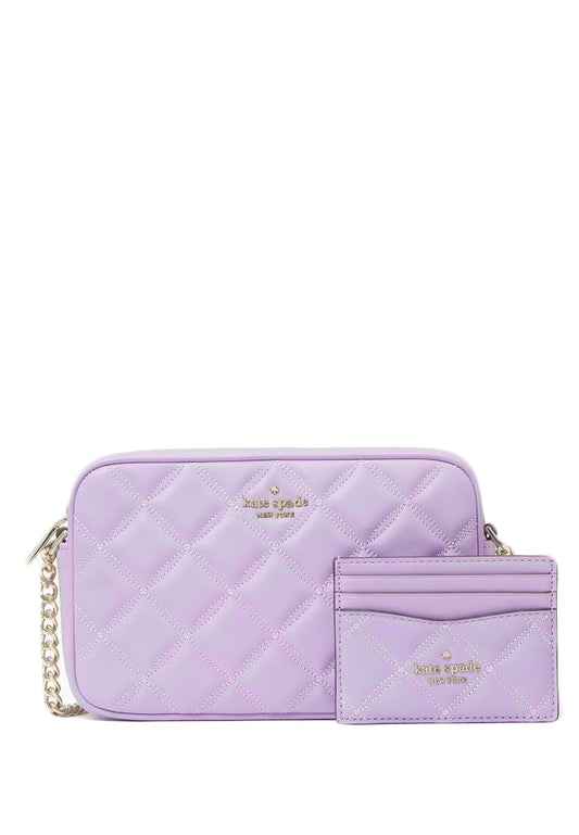 Kate Spade Tinsel Smooth Quilted Boxed Crossbody Set - Light Purple