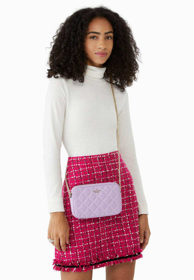 Kate Spade Tinsel Smooth Quilted Boxed Crossbody Set - Light Purple