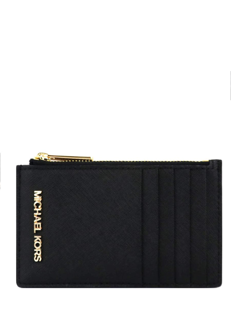 Michael Kors Jet Set Travel Top Zip Card Case - Black