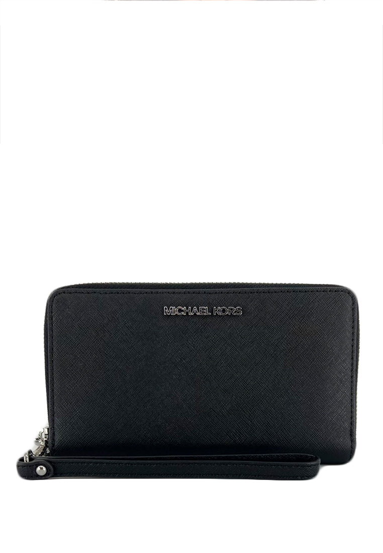 Michael Kors Jet Set Travel Medium Zip Around Phone Wallet - Black