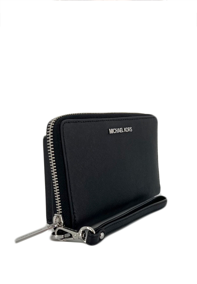 Michael Kors Jet Set Travel Medium Zip Around Phone Wallet - Black