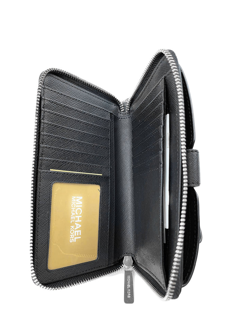 Michael Kors Jet Set Travel Medium Zip Around Phone Wallet - Black