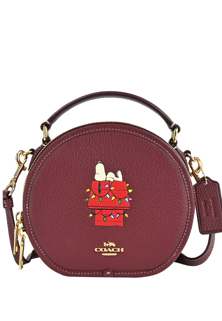 Coach Coach X Peanuts Canteen Crossbody With Snoopy Lights Motif - Wine