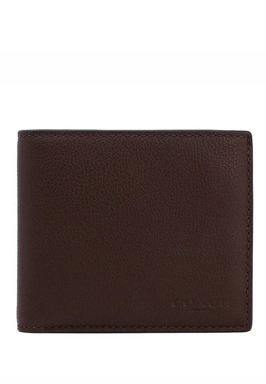 Coach Mens Compact ID Wallet In Sport Calf Leather - Mahogany