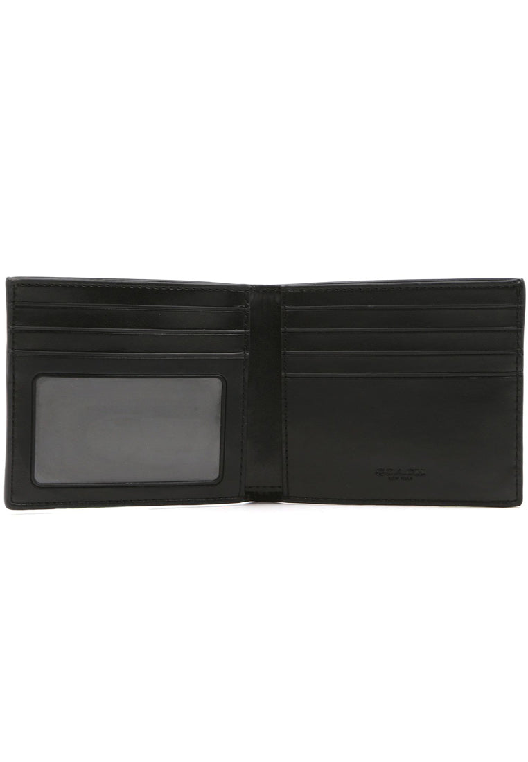 Coach Mens ID Billfold In Signature Coated Canvas - Black