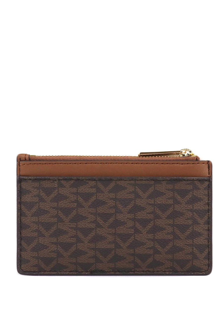 Michael Kors Jet Set Travel Signature Top Zip Card Case - Brown