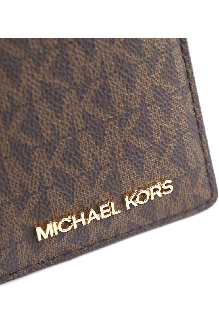 Michael Kors Jet Set Travel Signature Top Zip Card Case - Brown