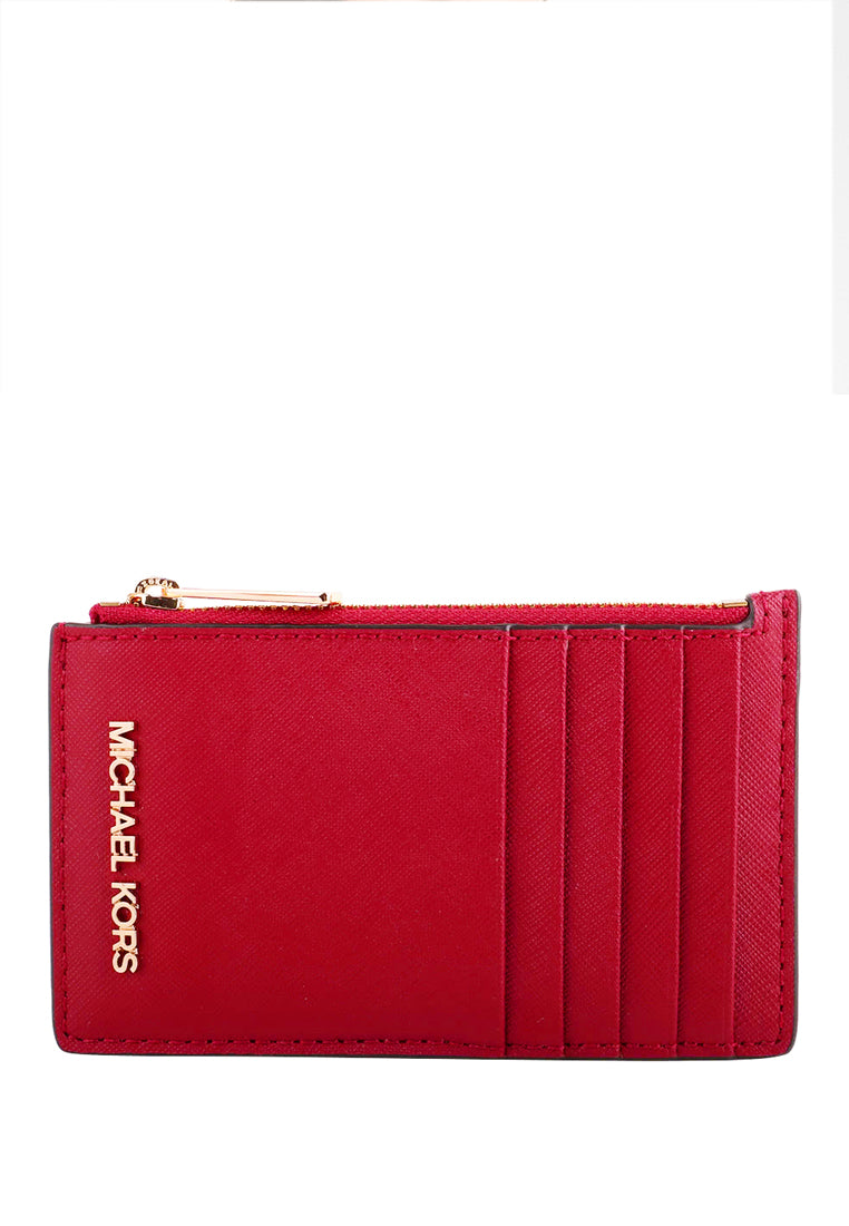 Michael Kors Jet Set Travel Top Zip Card Case - Chilli Red