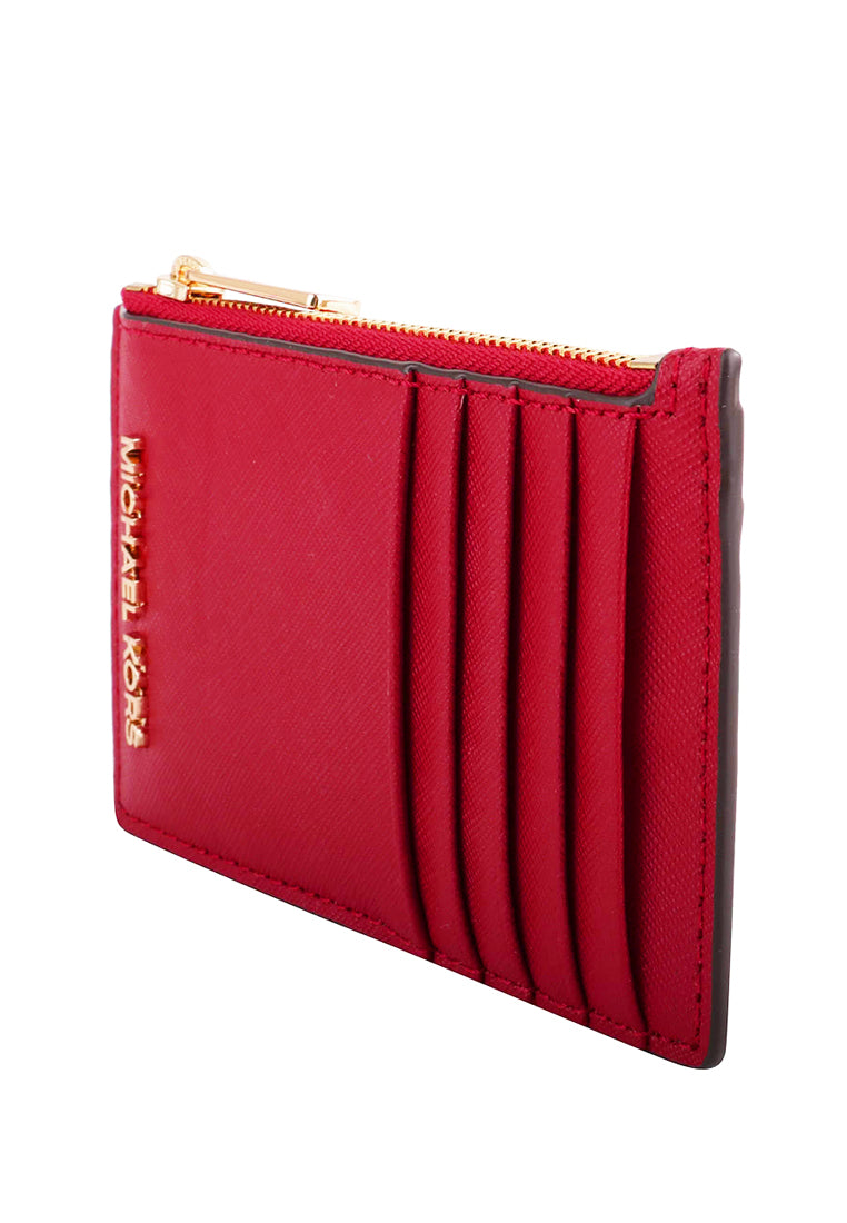 Michael Kors Jet Set Travel Top Zip Card Case - Chilli Red