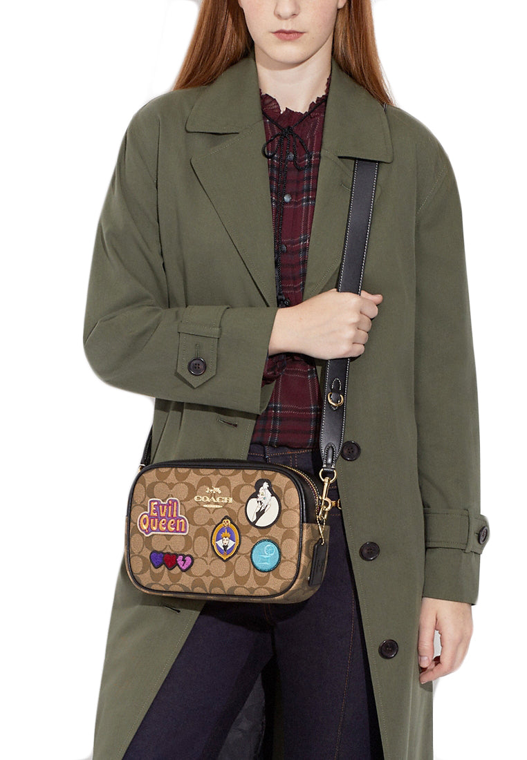 Coach Disney X Coach Jamie Camera Bag In Signature Canvas With Patches - Brown/Multi