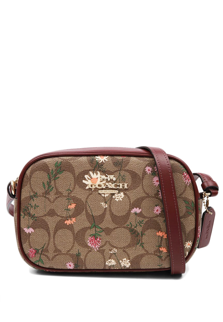 Coach Mini Jamie Camera Bag In Signature Canvas With Wildflower Print - Brown