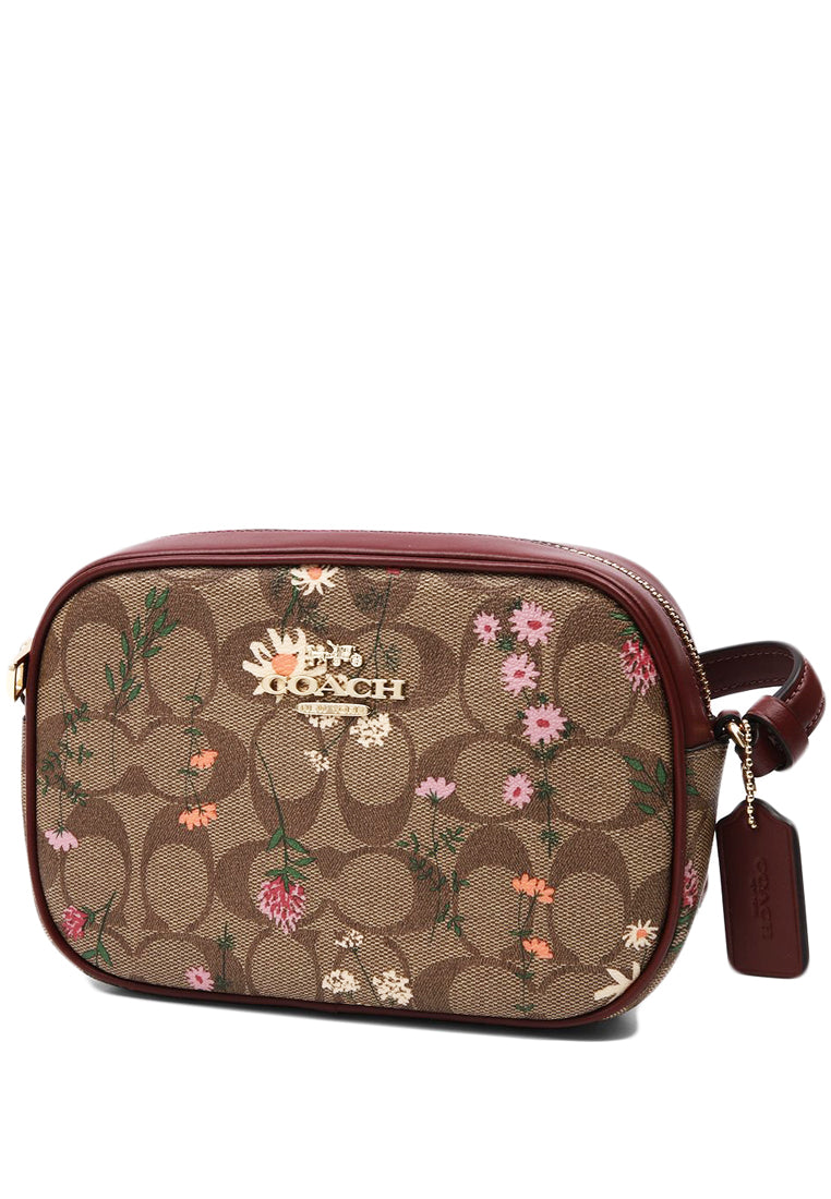 Coach Mini Jamie Camera Bag In Signature Canvas With Wildflower Print - Brown