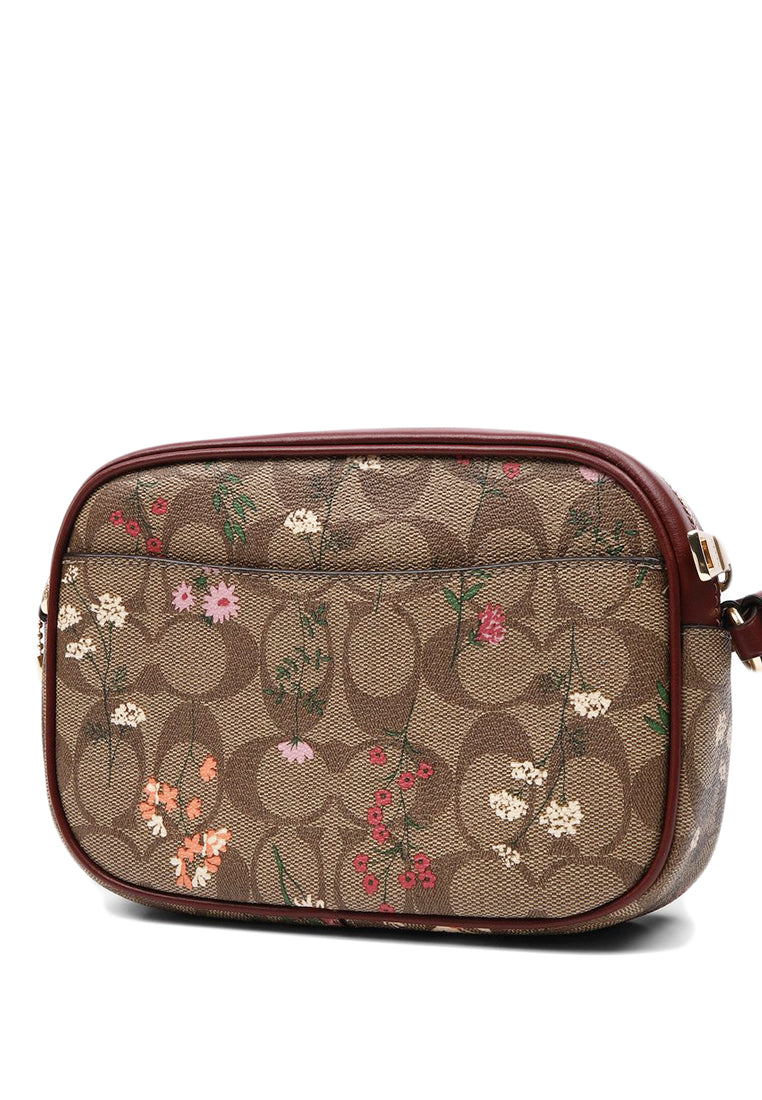 Coach Mini Jamie Camera Bag In Signature Canvas With Wildflower Print - Brown