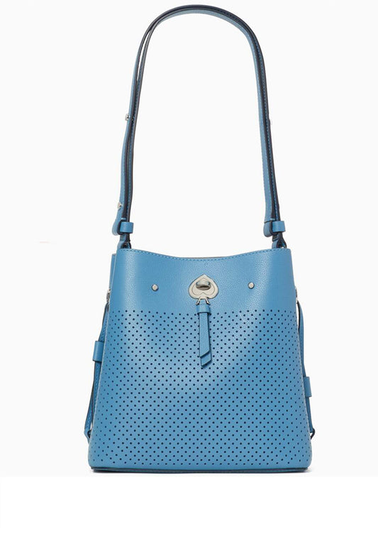 Kate Spade Marti Perforated Leather Small Bucket - Blue