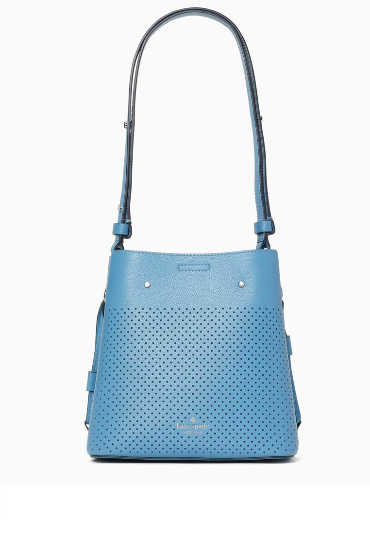 Kate Spade Marti Perforated Leather Small Bucket - Blue