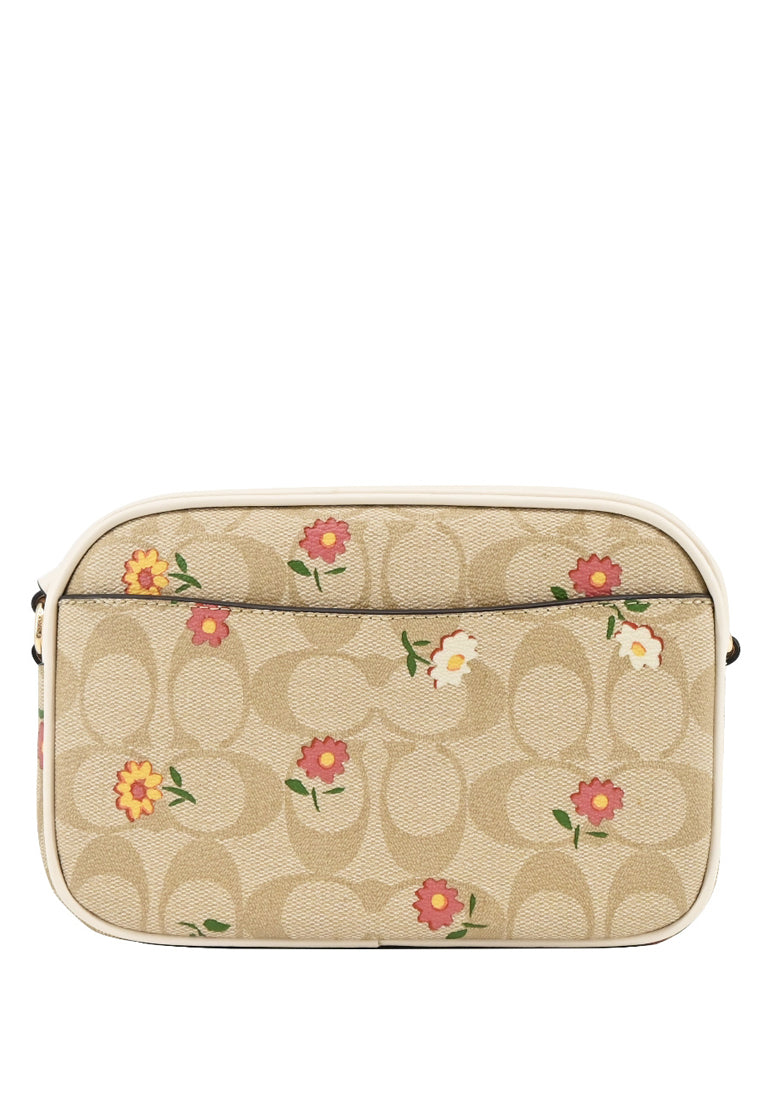 Coach Mini Jamie Camera Bag In Signature Canvas With Nostalgic Ditsy Print - Light Brown