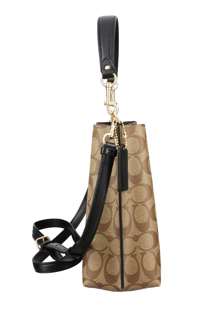 Coach Mollie Bucket Bag 22 In Signature Canvas - Brown/Black