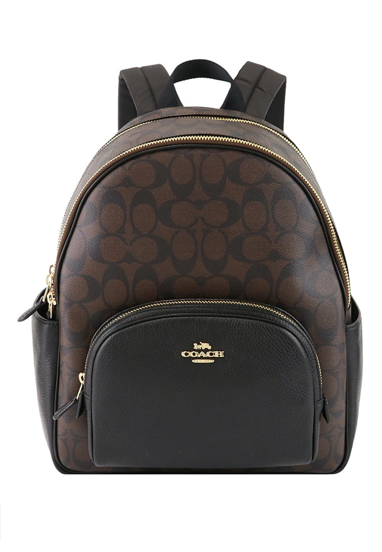 Coach Court Backpack In Signature Canvas - Dark Brown