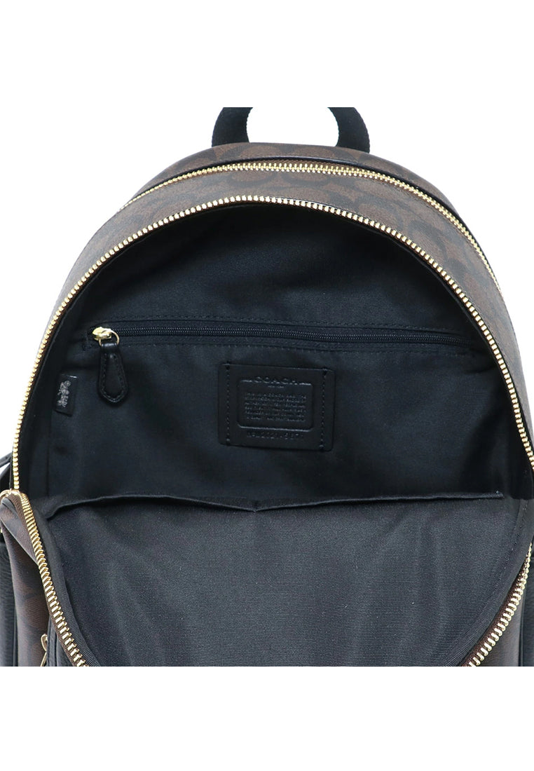 Coach Court Backpack In Signature Canvas - Dark Brown