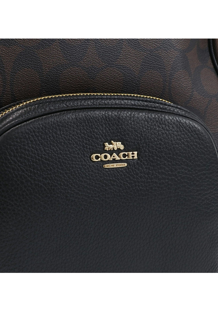 Coach Court Backpack In Signature Canvas - Dark Brown