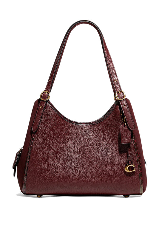 Coach Lori Shoulder Bag With Snakeskin Detail - Wine