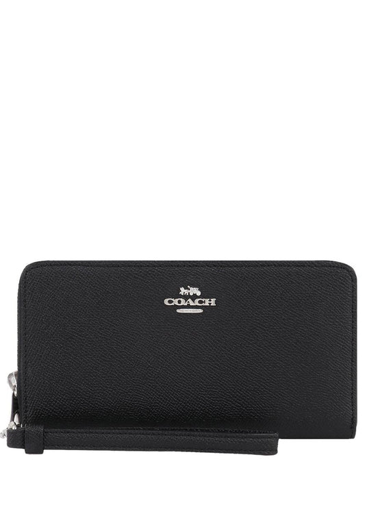 Coach Long Zip Around Wallet - Black