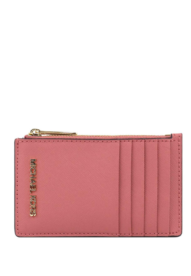 Michael Kors Jet Set Travel Top Zip Card Case - Rose