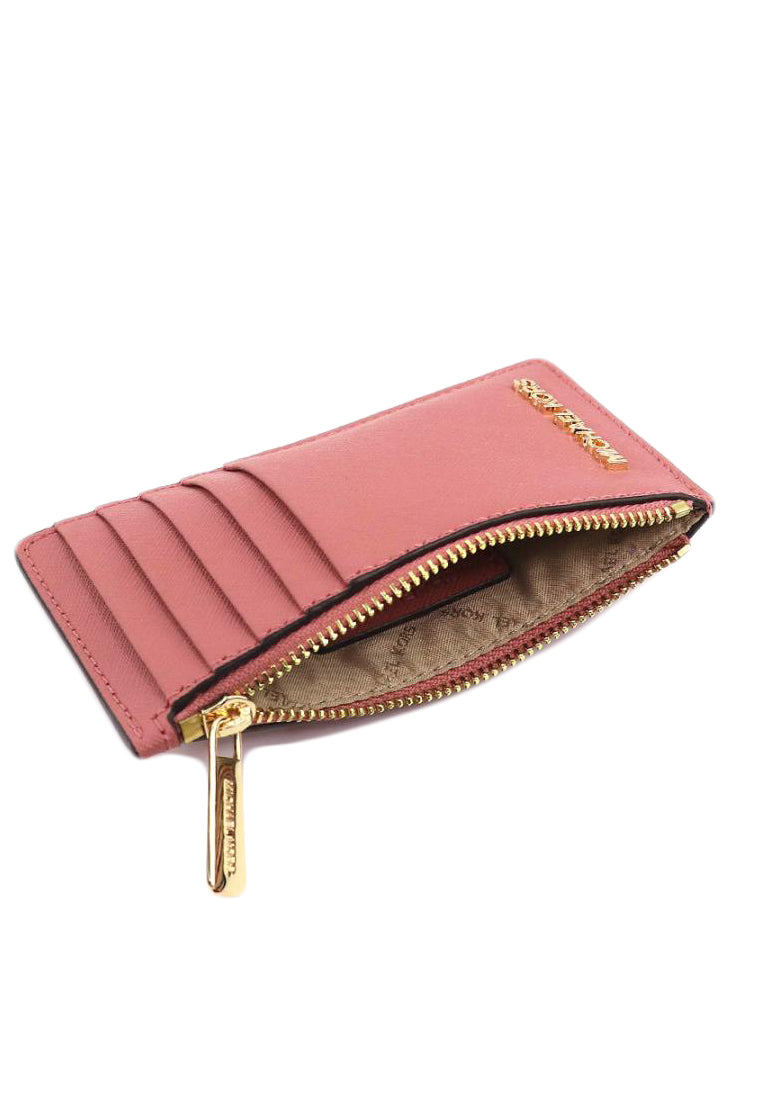 Michael Kors Jet Set Travel Top Zip Card Case - Rose