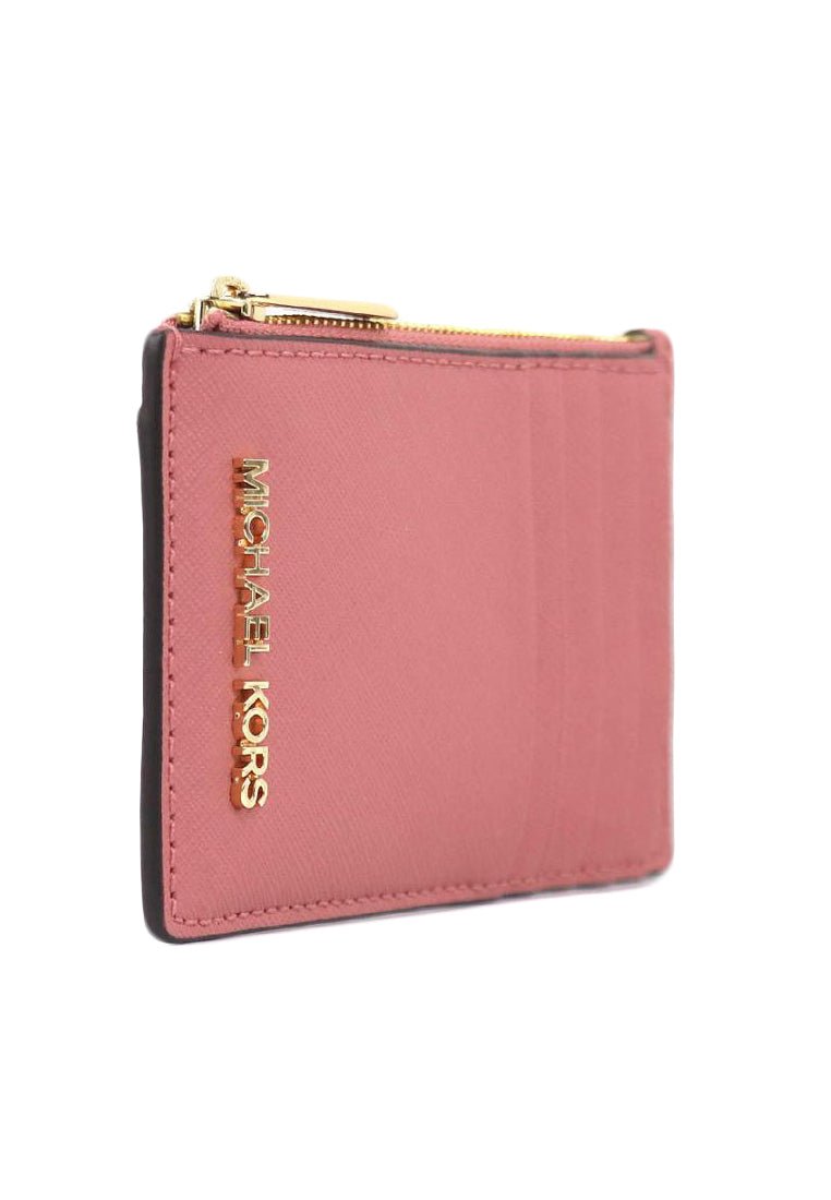 Michael Kors Jet Set Travel Top Zip Card Case - Rose