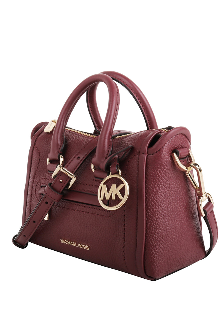 Michael Kors Carine Extra-Small Pebbled Leather Satchel - Mulberry