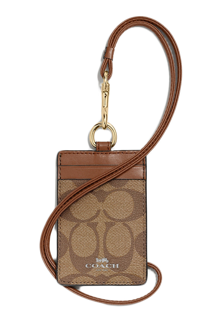 Coach ID Lanyard In Signature Canvas - Brown