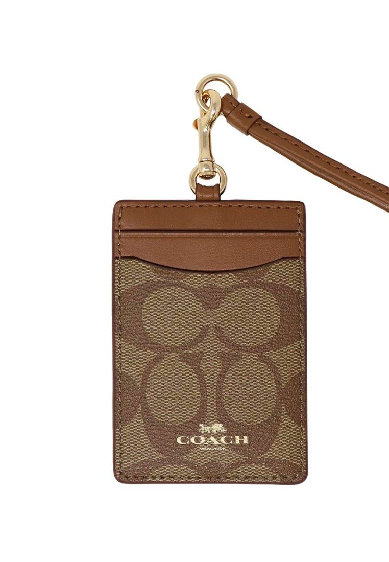 Coach ID Lanyard In Signature Canvas - Brown