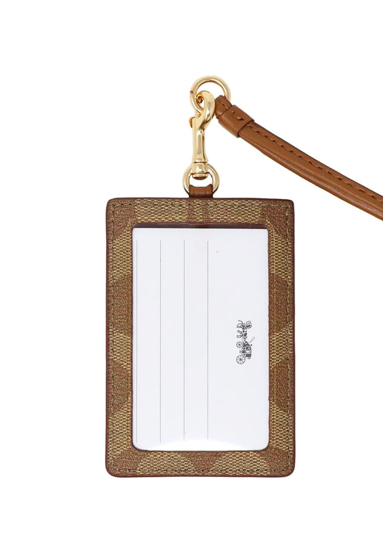 Coach ID Lanyard In Signature Canvas - Brown