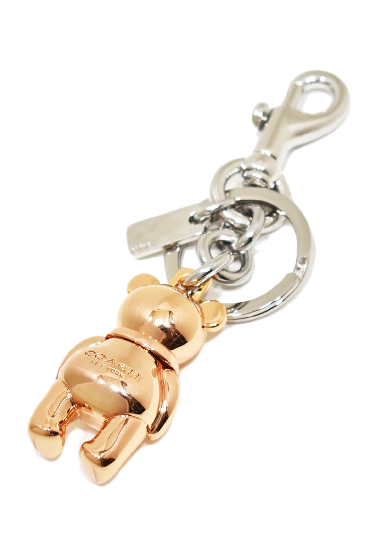 COACH 3D BEAR BAG CHARM IN ROSE GOLD 2024 & SILVER